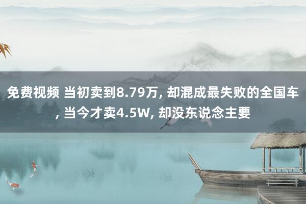 免费视频 当初卖到8.79万， 却混成最失败的全国车， 当今才卖4.5W， 却没东说念主要