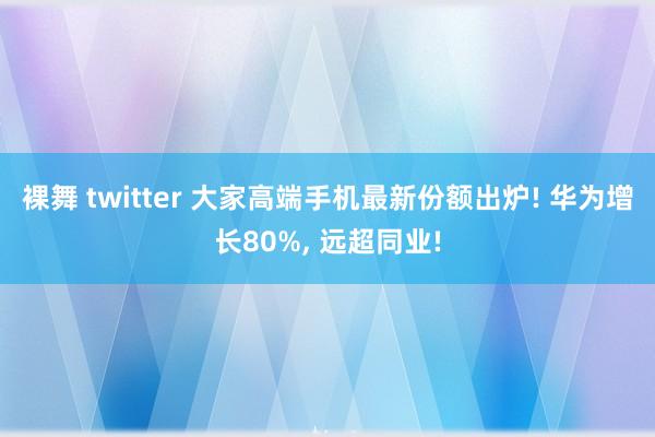 裸舞 twitter 大家高端手机最新份额出炉! 华为增长80%， 远超同业!