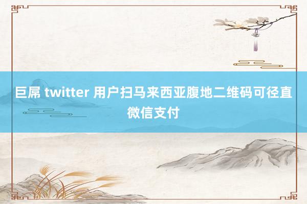 巨屌 twitter 用户扫马来西亚腹地二维码可径直微信支付