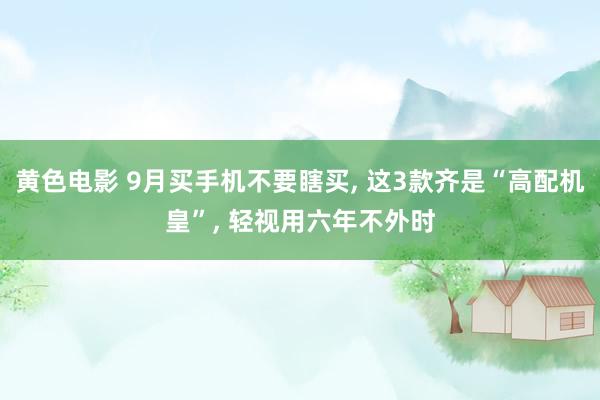 黄色电影 9月买手机不要瞎买， 这3款齐是“高配机皇”， 轻视用六年不外时