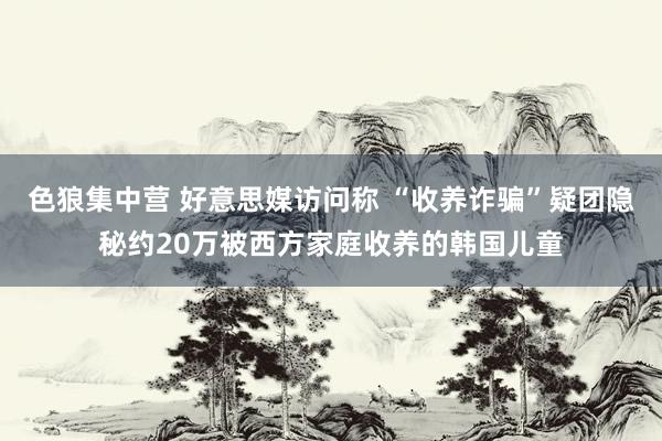 色狼集中营 好意思媒访问称 “收养诈骗”疑团隐秘约20万被西方家庭收养的韩国儿童