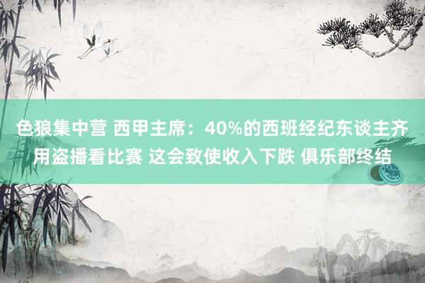 色狼集中营 西甲主席：40%的西班经纪东谈主齐用盗播看比赛 这会致使收入下跌 俱乐部终结