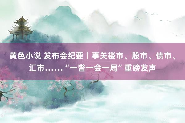 黄色小说 发布会纪要丨事关楼市、股市、债市、汇市……“一瞥一会一局”重磅发声