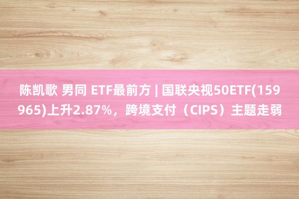 陈凯歌 男同 ETF最前方 | 国联央视50ETF(159965)上升2.87%，跨境支付（CIPS）主题走弱