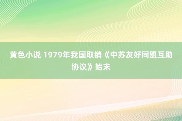 黄色小说 1979年我国取销《中苏友好同盟互助协议》始末