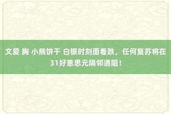 文爱 胸 小熊饼干 白银时刻面看跌，任何复苏将在31好意思元隔邻遇阻！