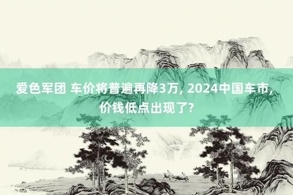 爱色军团 车价将普遍再降3万， 2024中国车市， 价钱低点出现了?