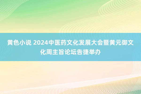 黄色小说 2024中医药文化发展大会暨黄元御文化周主旨论坛告捷举办