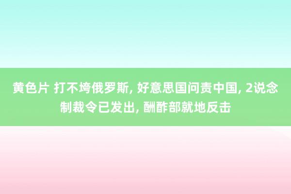 黄色片 打不垮俄罗斯， 好意思国问责中国， 2说念制裁令已发出， 酬酢部就地反击