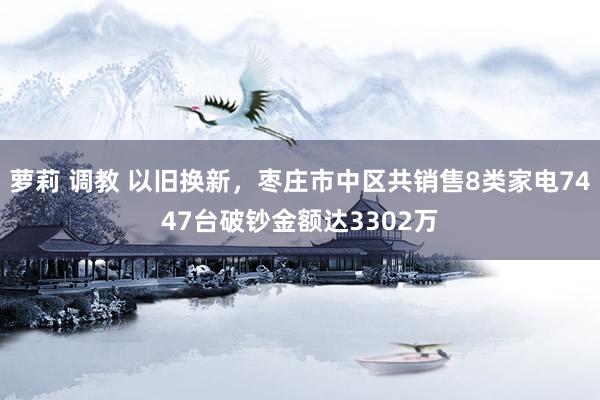 萝莉 调教 以旧换新，枣庄市中区共销售8类家电7447台破钞金额达3302万