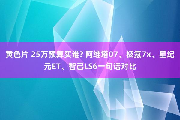 黄色片 25万预算买谁? 阿维塔07、极氪7x、星纪元ET、智己LS6一句话对比