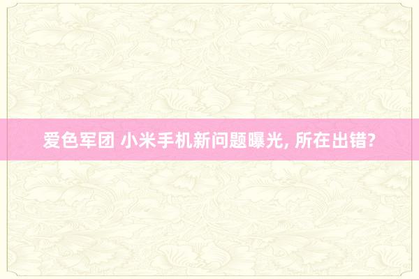 爱色军团 小米手机新问题曝光， 所在出错?