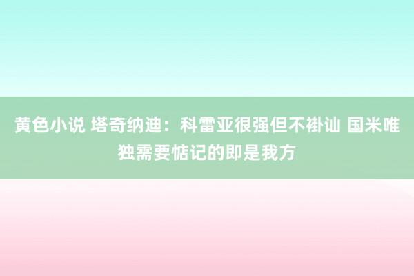 黄色小说 塔奇纳迪：科雷亚很强但不褂讪 国米唯独需要惦记的即是我方