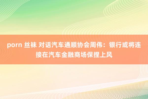 porn 丝袜 对话汽车通顺协会周伟：银行或将连接在汽车金融商场保捏上风