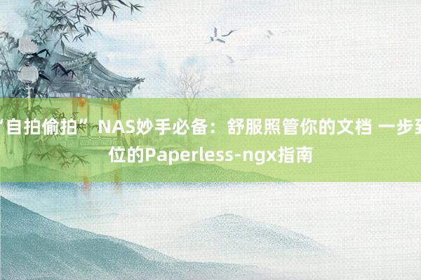 “自拍偷拍” NAS妙手必备：舒服照管你的文档 一步到位的Paperless-ngx指南