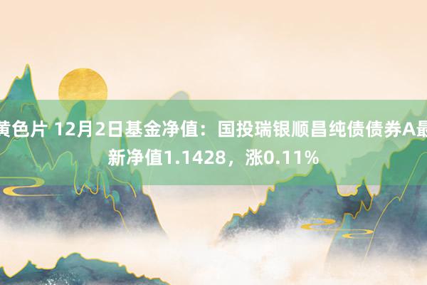 黄色片 12月2日基金净值：国投瑞银顺昌纯债债券A最新净值1.1428，涨0.11%