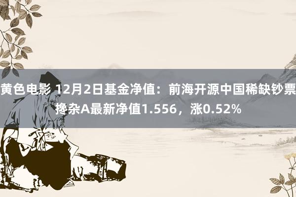 黄色电影 12月2日基金净值：前海开源中国稀缺钞票搀杂A最新净值1.556，涨0.52%