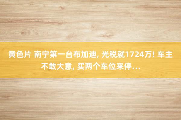 黄色片 南宁第一台布加迪， 光税就1724万! 车主不敢大意， 买两个车位来停…