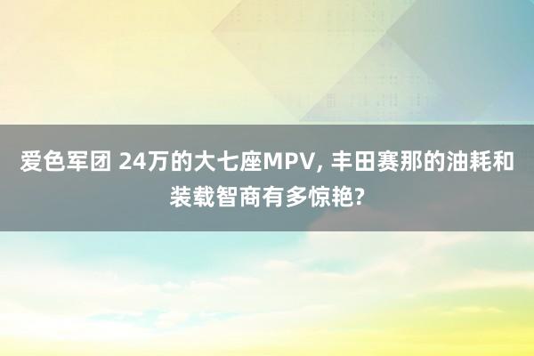 爱色军团 24万的大七座MPV， 丰田赛那的油耗和装载智商有多惊艳?