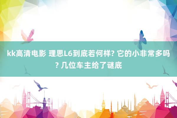 kk高清电影 理思L6到底若何样? 它的小非常多吗? 几位车主给了谜底