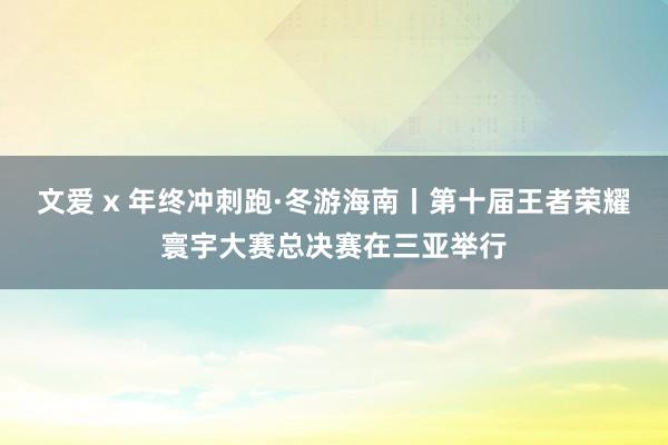 文爱 x 年终冲刺跑·冬游海南丨第十届王者荣耀寰宇大赛总决赛在三亚举行