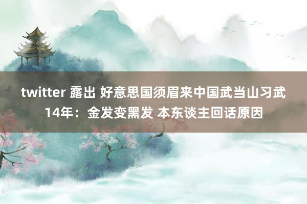 twitter 露出 好意思国须眉来中国武当山习武14年：金发变黑发 本东谈主回话原因