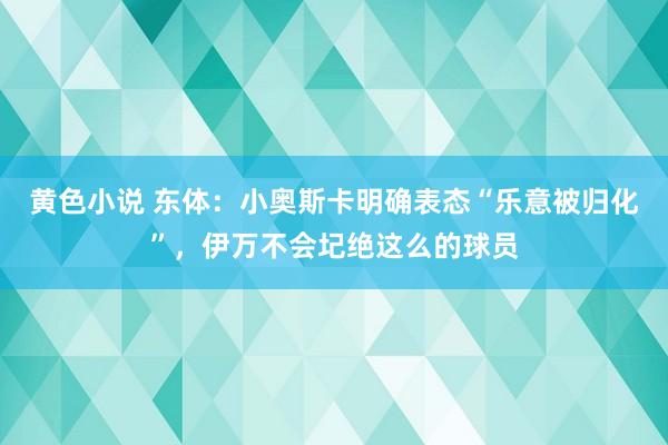 黄色小说 东体：小奥斯卡明确表态“乐意被归化”，伊万不会圮绝这么的球员