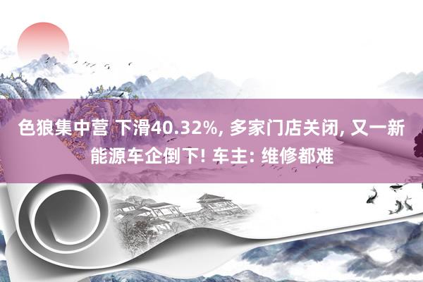 色狼集中营 下滑40.32%， 多家门店关闭， 又一新能源车企倒下! 车主: 维修都难