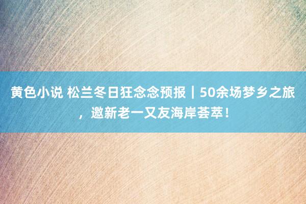 黄色小说 松兰冬日狂念念预报｜50余场梦乡之旅，邀新老一又友海岸荟萃！