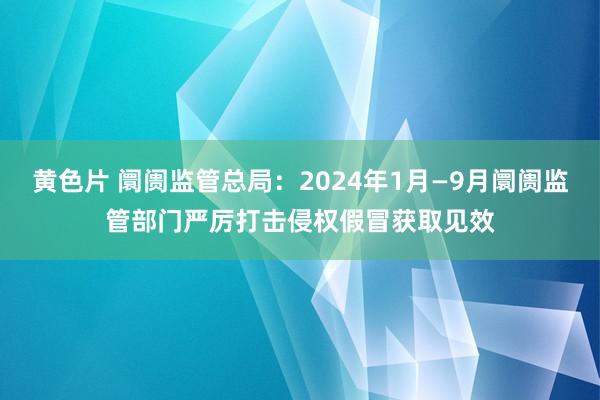 黄色片 阛阓监管总局：2024年1月—9月阛阓监管部门严厉打击侵权假冒获取见效