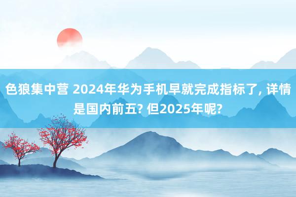 色狼集中营 2024年华为手机早就完成指标了， 详情是国内前五? 但2025年呢?