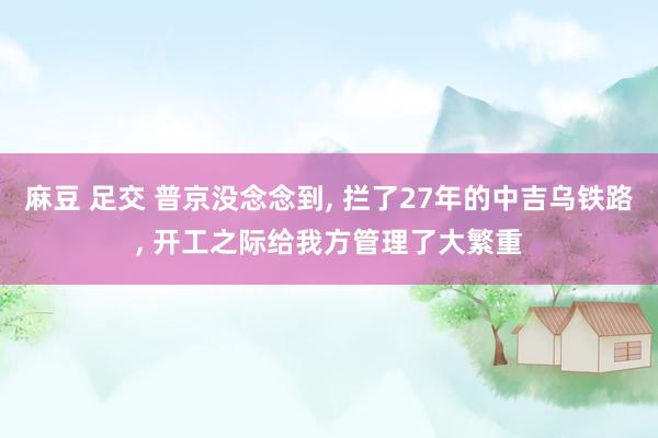 麻豆 足交 普京没念念到， 拦了27年的中吉乌铁路， 开工之际给我方管理了大繁重