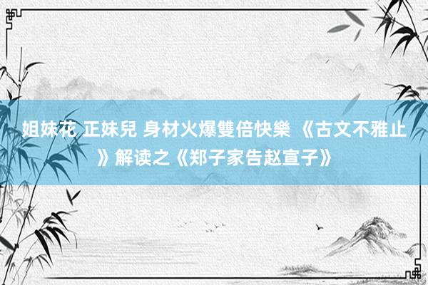 姐妹花 正妹兒 身材火爆雙倍快樂 《古文不雅止》解读之《郑子家告赵宣子》