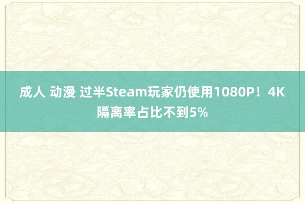 成人 动漫 过半Steam玩家仍使用1080P！4K隔离率占比不到5%