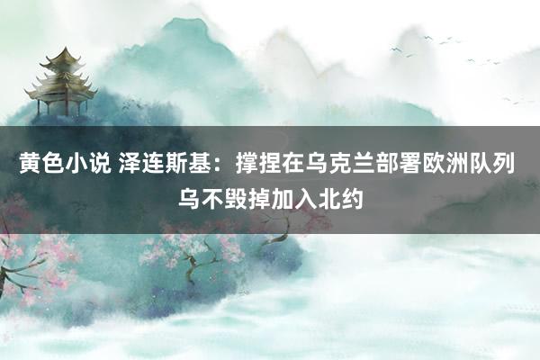 黄色小说 泽连斯基：撑捏在乌克兰部署欧洲队列 乌不毁掉加入北约