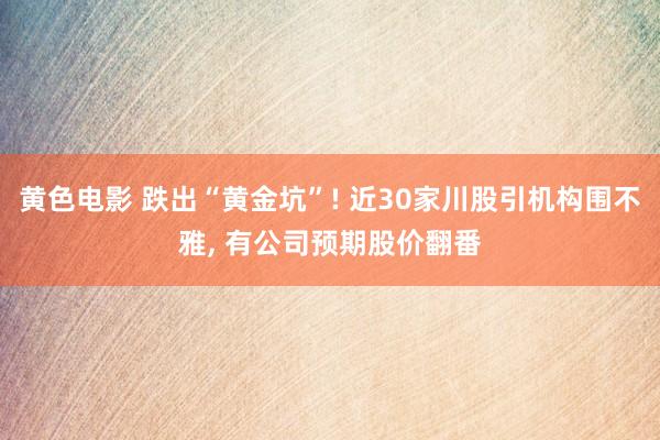 黄色电影 跌出“黄金坑”! 近30家川股引机构围不雅， 有公司预期股价翻番