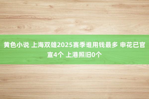 黄色小说 上海双雄2025赛季谁用钱最多 申花已官宣4个 上港照旧0个