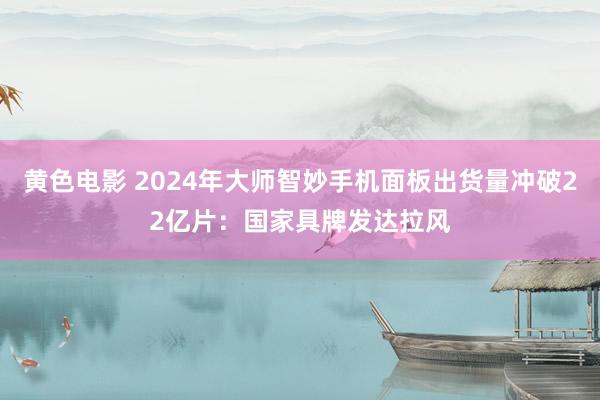 黄色电影 2024年大师智妙手机面板出货量冲破22亿片：国家具牌发达拉风