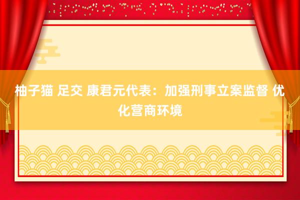 柚子猫 足交 康君元代表：加强刑事立案监督 优化营商环境