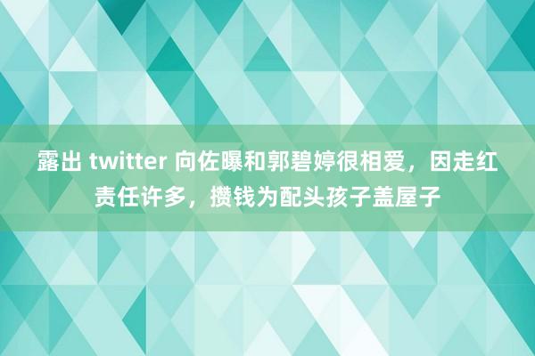 露出 twitter 向佐曝和郭碧婷很相爱，因走红责任许多，攒钱为配头孩子盖屋子