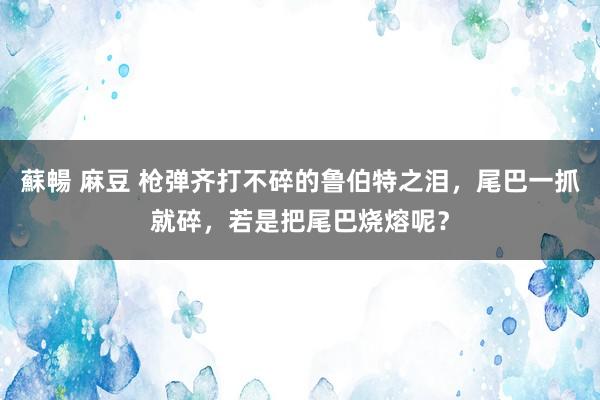 蘇暢 麻豆 枪弹齐打不碎的鲁伯特之泪，尾巴一抓就碎，若是把尾巴烧熔呢？